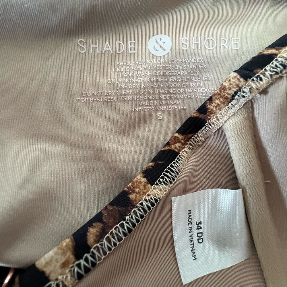 NWOT Shade & Shadow Leopard Print Underwire Bikini Set (34DD Top S Bottoms) - Picture 7 of 7
